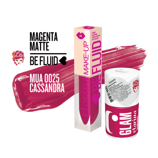 CLARISSA BE FLUID LIPCOLOR CASSANDRA-MAGENTA MATTE 4ML MUA 0025