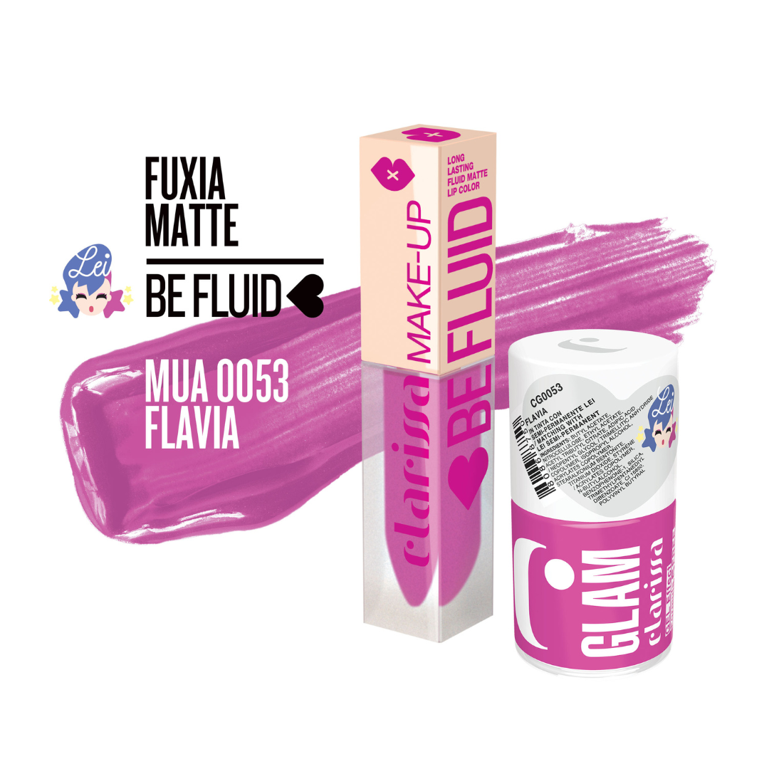 CLARISSA BE FLUID LIPCOLOR FLAVIA FUXIA MATTE 4ML MUA 0053